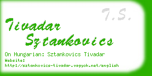 tivadar sztankovics business card